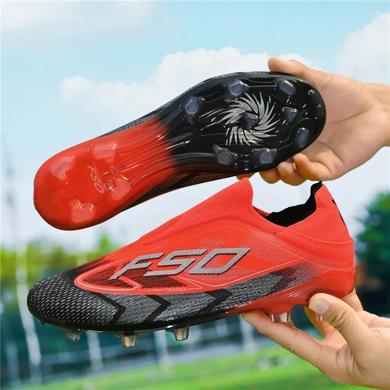New Men Football Boots Breathable High-quality Sports Shoes Ultralight Soccer Shoes High Ankle Futsal Non-Slip Outdoor Match