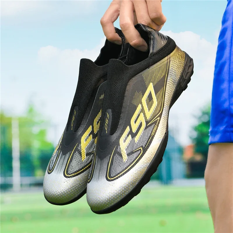 New Men Football Boots Breathable High-quality Sports Shoes Ultralight Soccer Shoes High Ankle Futsal Non-Slip Outdoor Match