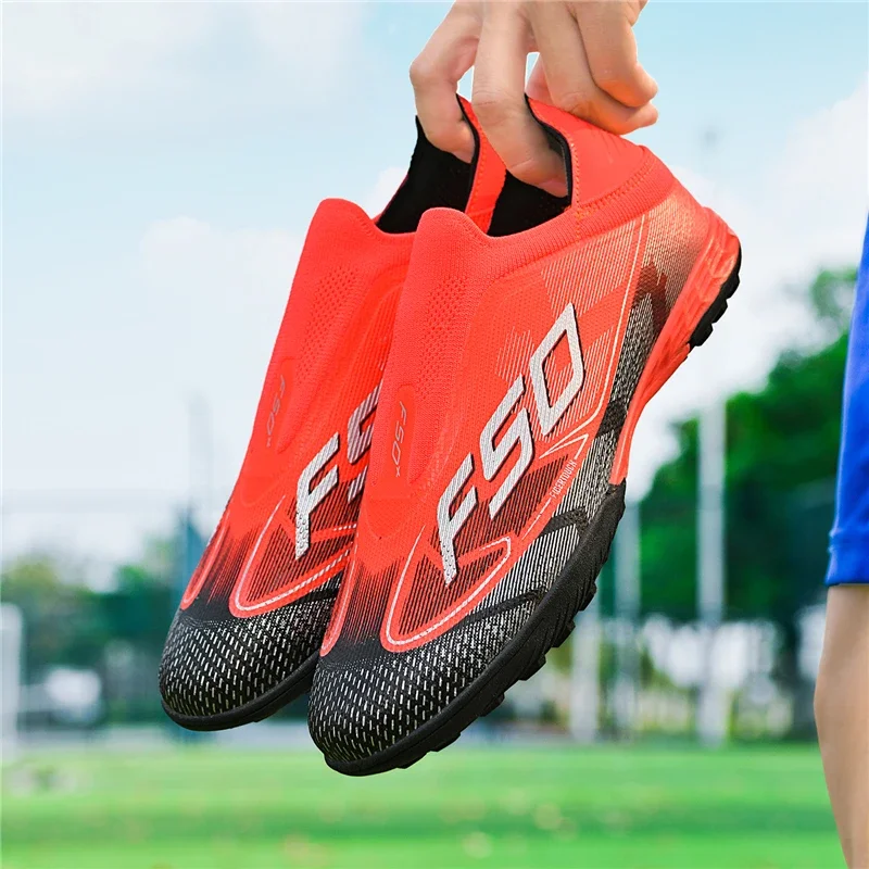 New Men Football Boots Breathable High-quality Sports Shoes Ultralight Soccer Shoes High Ankle Futsal Non-Slip Outdoor Match