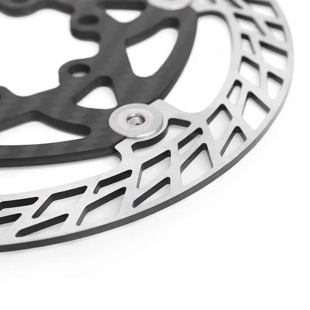 Ultra Light Carbon Fiber Bicycle Disc Brake Rotor 140mm 160mm 180mm 6-Bolt Center Lock Floating Brake Disc Stainless Steel Heat