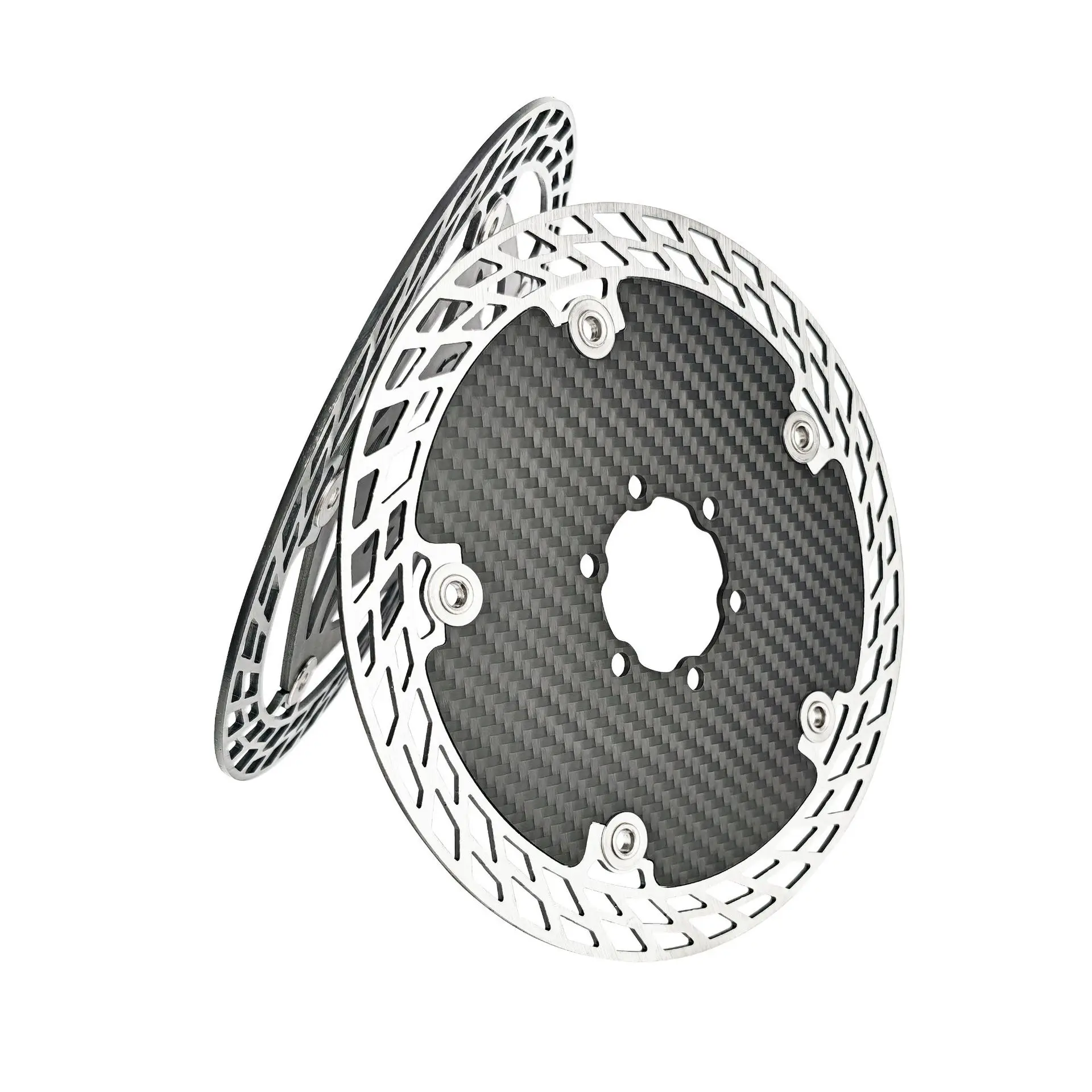 Ultra Light Carbon Fiber Bicycle Disc Brake Rotor 140mm 160mm 180mm 6-Bolt Center Lock Floating Brake Disc Stainless Steel Heat