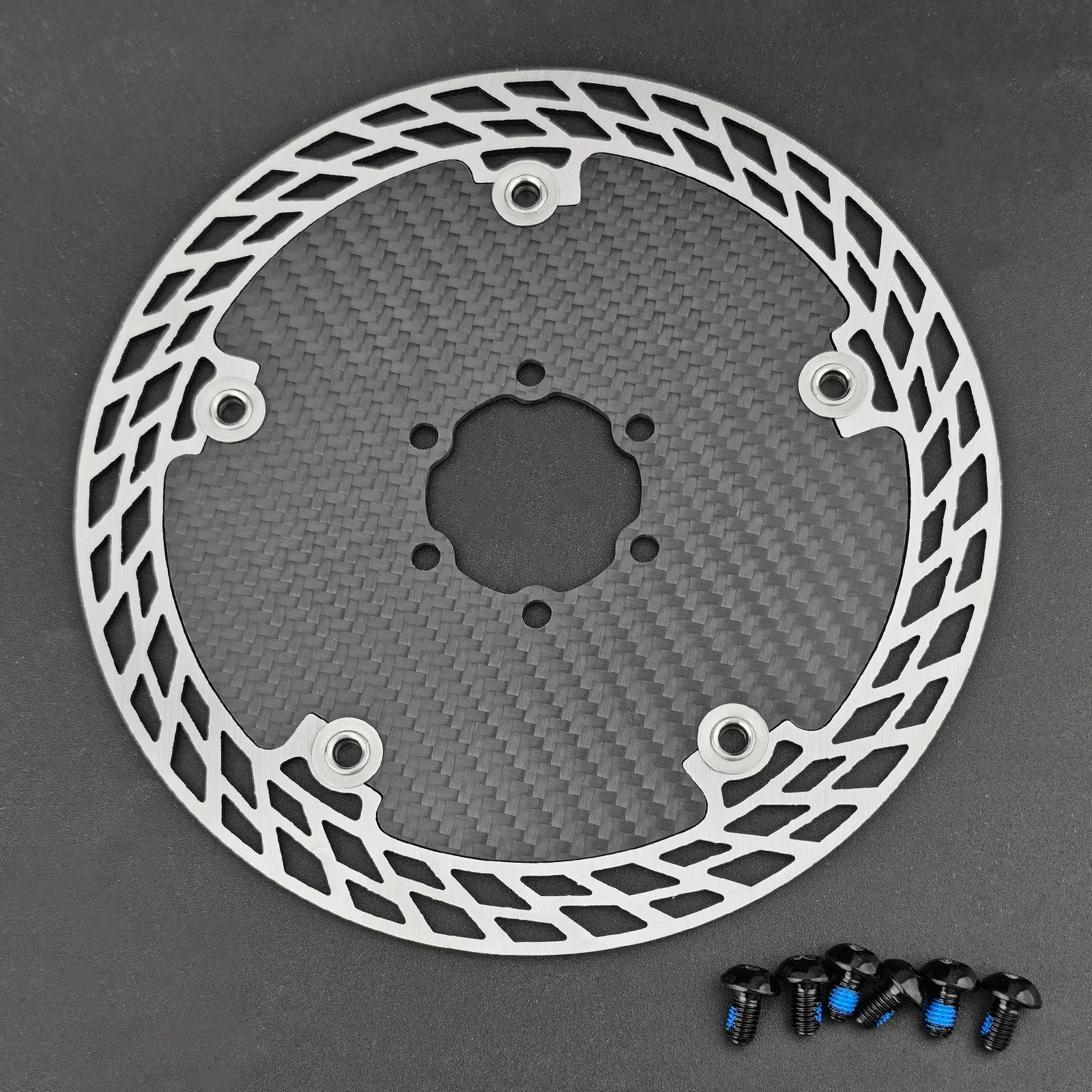 Ultra Light Carbon Fiber Bicycle Disc Brake Rotor 140mm 160mm 180mm 6-Bolt Center Lock Floating Brake Disc Stainless Steel Heat