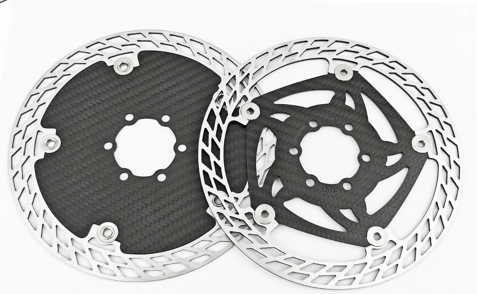 Ultra Light Carbon Fiber Bicycle Disc Brake Rotor 140mm 160mm 180mm 6-Bolt Center Lock Floating Brake Disc Stainless Steel Heat