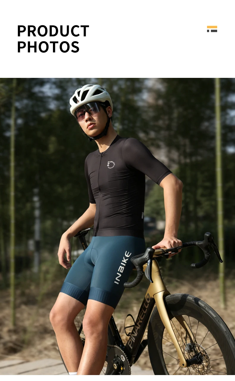 INBIKE Men's Bib Shorts Summer Professional Cycling Suspenders Shorts Bike Riding Underwear Breathable Comfortable Cycling Gear