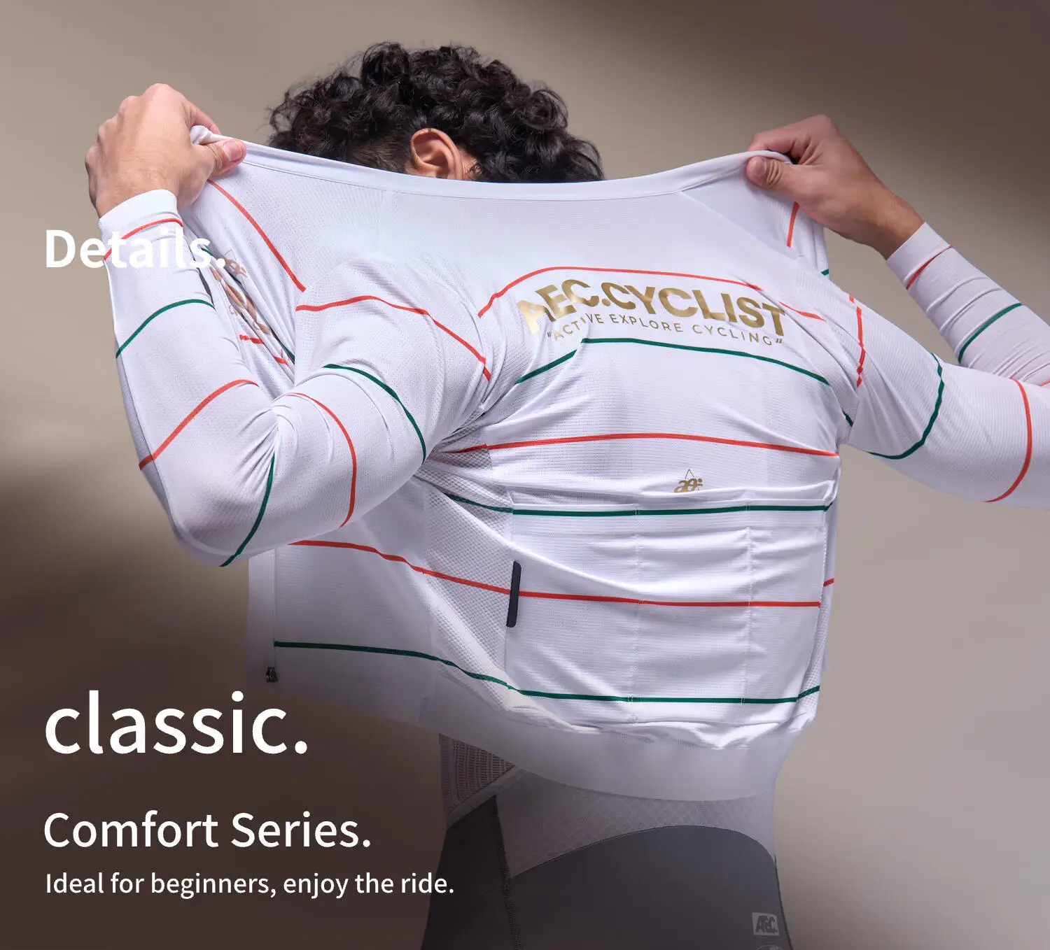 AEC.CYCLIST Striped Design Long Sleeve Women Men Cycling Jersey New Spring Slim MTB Clothing Hight Elastic Road Cycling Tops