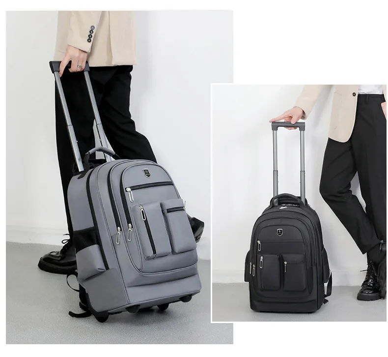 Portable Outdoor Adult Rolling Backpack Travel Laptop Tablet Bag Wheels Carry Luggage Business Trip Backpack College Travel Bags