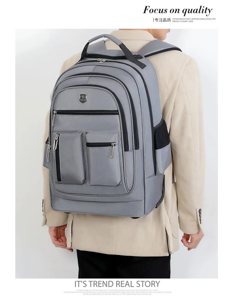 Portable Outdoor Adult Rolling Backpack Travel Laptop Tablet Bag Wheels Carry Luggage Business Trip Backpack College Travel Bags