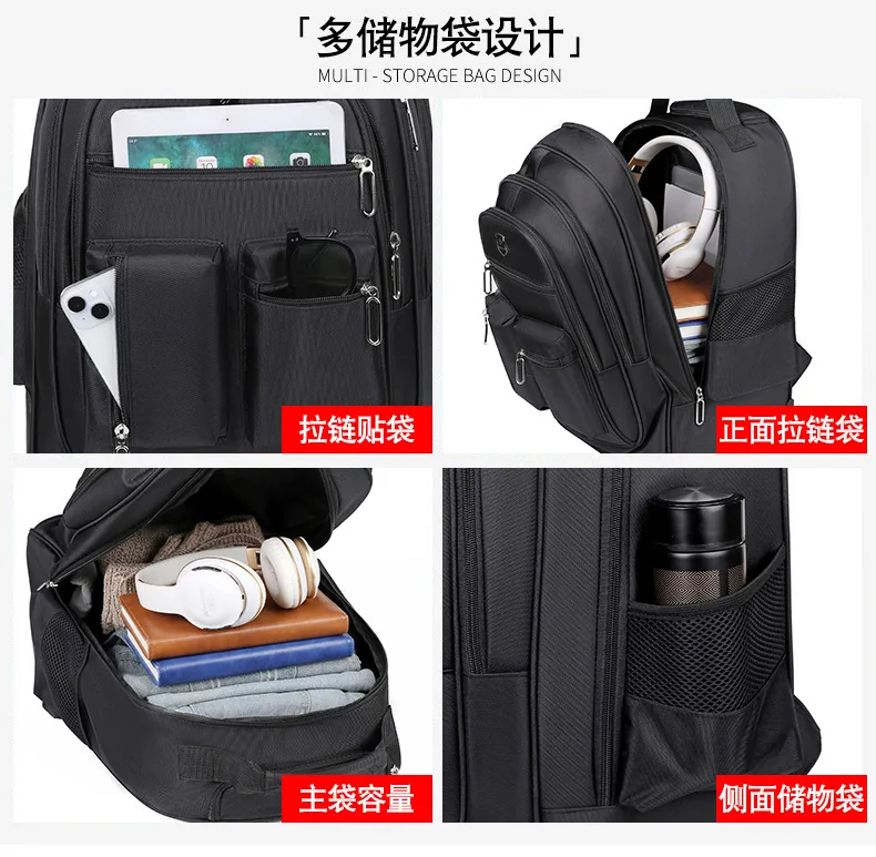 Portable Outdoor Adult Rolling Backpack Travel Laptop Tablet Bag Wheels Carry Luggage Business Trip Backpack College Travel Bags