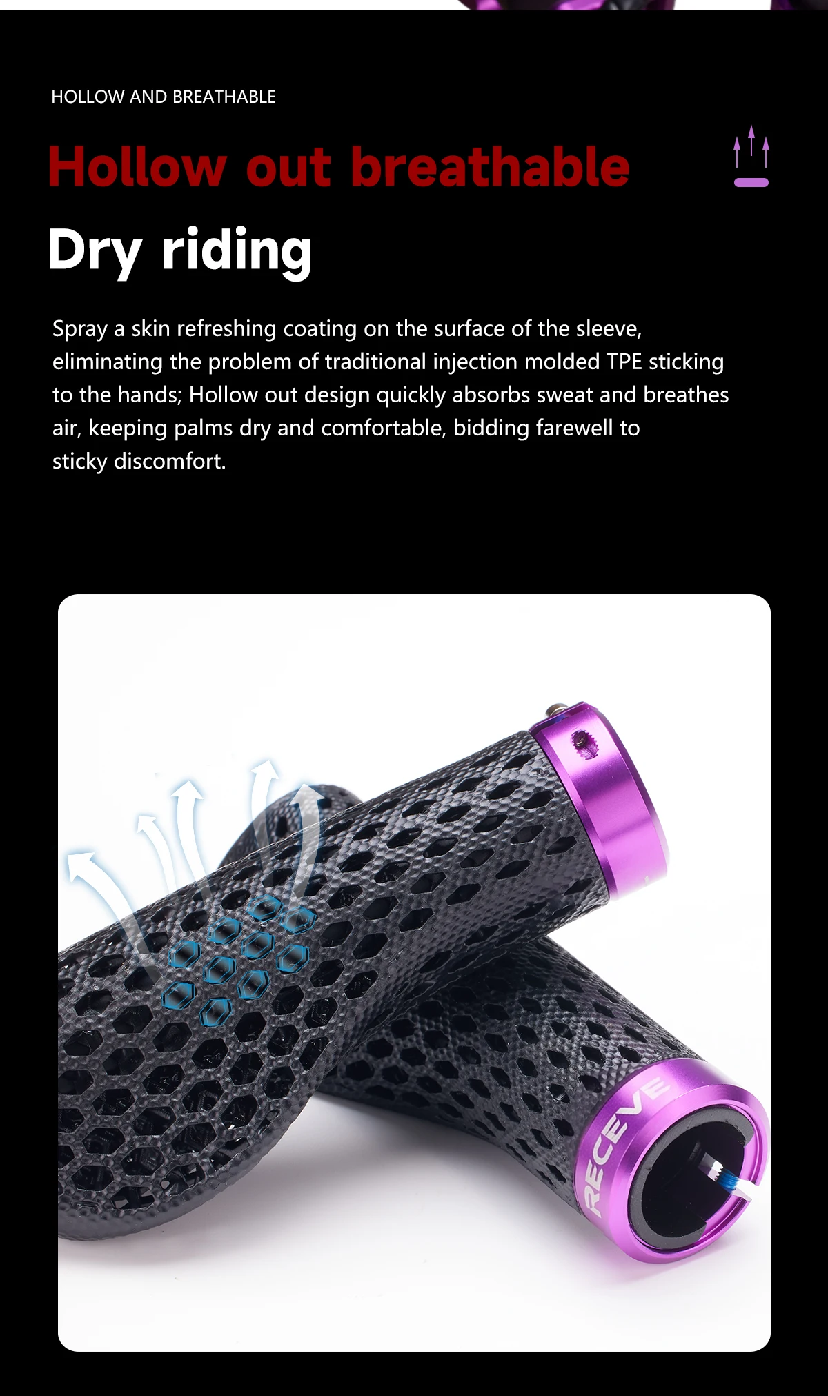 RECEVE Folding Bike Grips 3D Printing Bicycle Handles Grips BMX Cuffs Ergonomics With Aluminum Alloy Handlebar Cap For Brompton