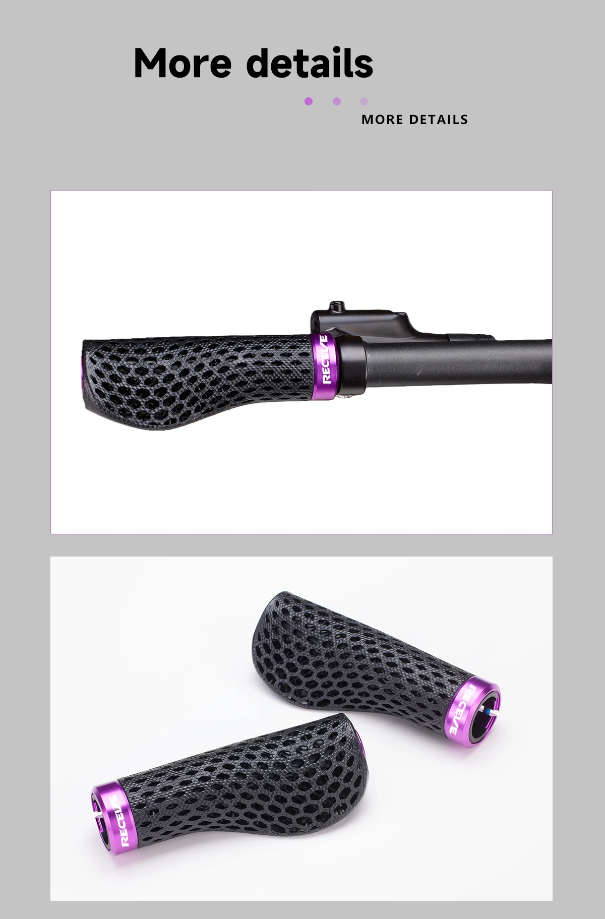 RECEVE Folding Bike Grips 3D Printing Bicycle Handles Grips BMX Cuffs Ergonomics With Aluminum Alloy Handlebar Cap For Brompton