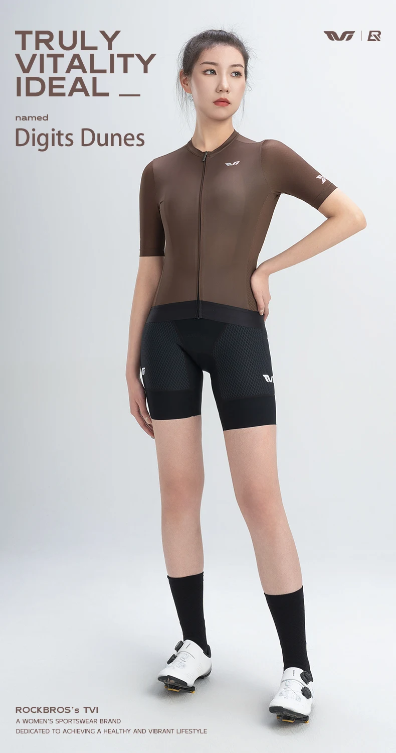 ROCKBROS TVI Summer Cycling Jerseys Women Breathable Quick Dry Short Sleeves Sports Run Bike T-shirts MTB Road Bicycle Base Tops