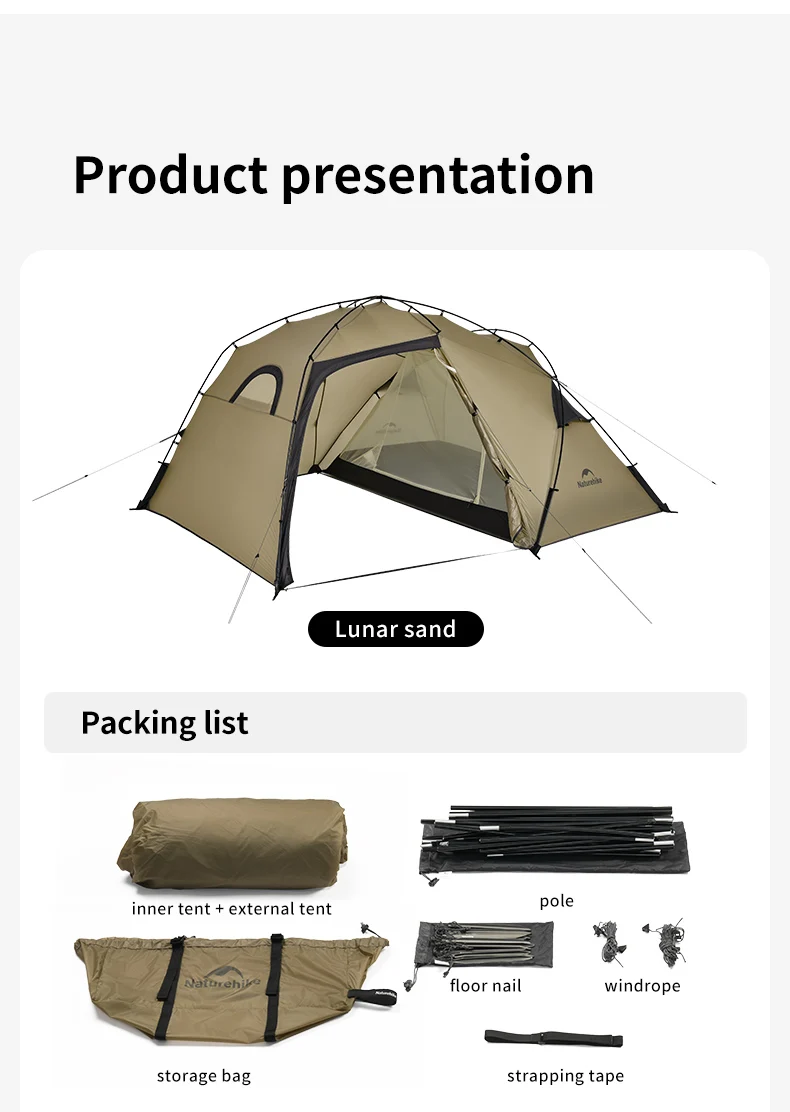 Naturehike 2026 New Ultralight Mountain SOLO Single Tent Outdoor X-Frame Breathable Window Mesh Camping Tent Camping Picnic Tent