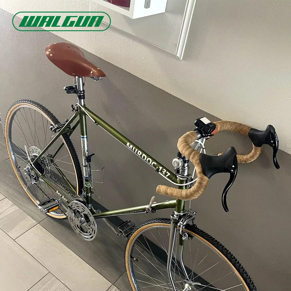 WALGUN Lconic Cut-Out Leather Bike Saddle Retro Vintage Cowhide Old Style Hollow Bicycle Saddle for Man Wome Cycling in The City