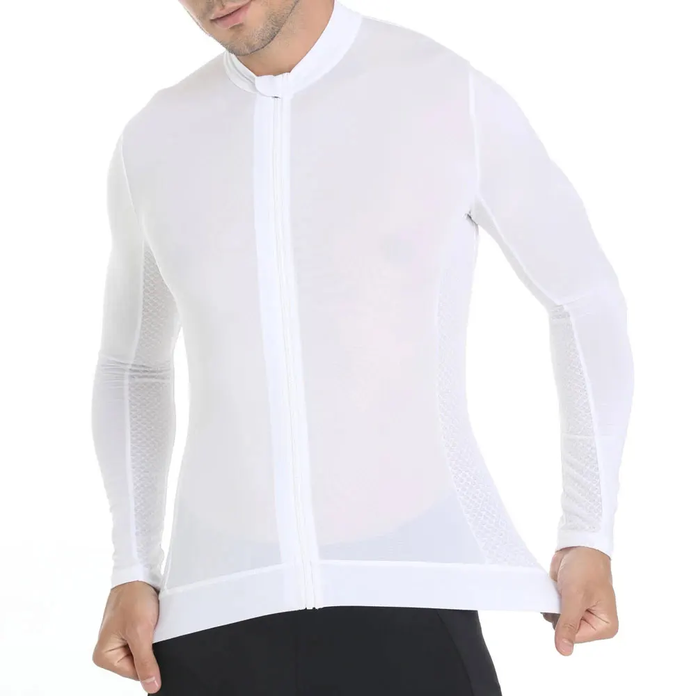 HISERWA Men Cycling Jersey Long Sleeve Pro Aero Slim Fit Cycling Jersey MTB Road Bike Clothing Breathable Quick Dry Shirts Tops