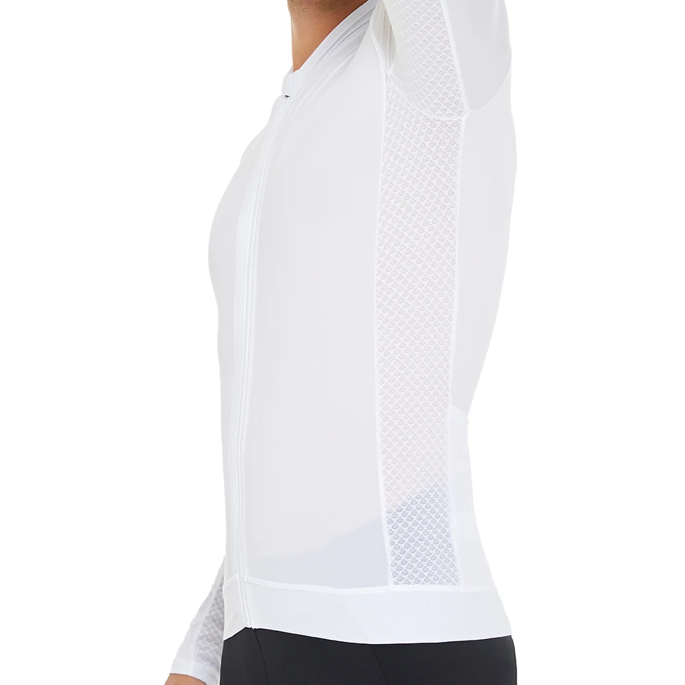 HISERWA Men Cycling Jersey Long Sleeve Pro Aero Slim Fit Cycling Jersey MTB Road Bike Clothing Breathable Quick Dry Shirts Tops