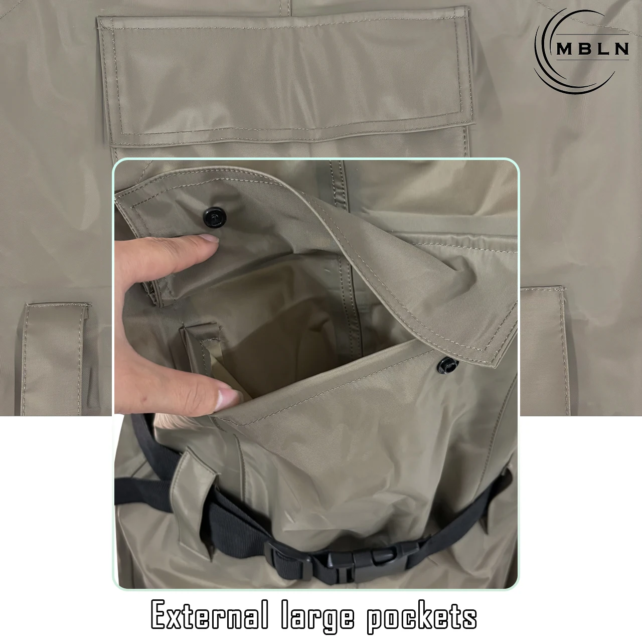 MBLN PVC Fishing Waders with Boots, 170T Nylon/Taslan Waterproof Waders, 15000mm Water Pressure, Anti-Slip PVC Boots
