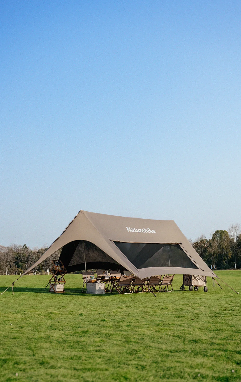 Naturehike Canopy Tent Blackout Sun Protection Titanium Black Film Waterproof Camping Sun Shelters Quick Setup Sunshade Awning