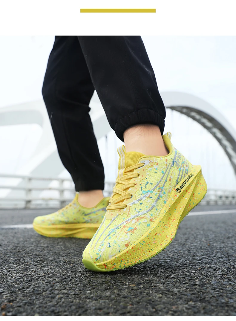 Women's casual breathable carbon plate running shoes, trendy versatile outdoor sports sneakers