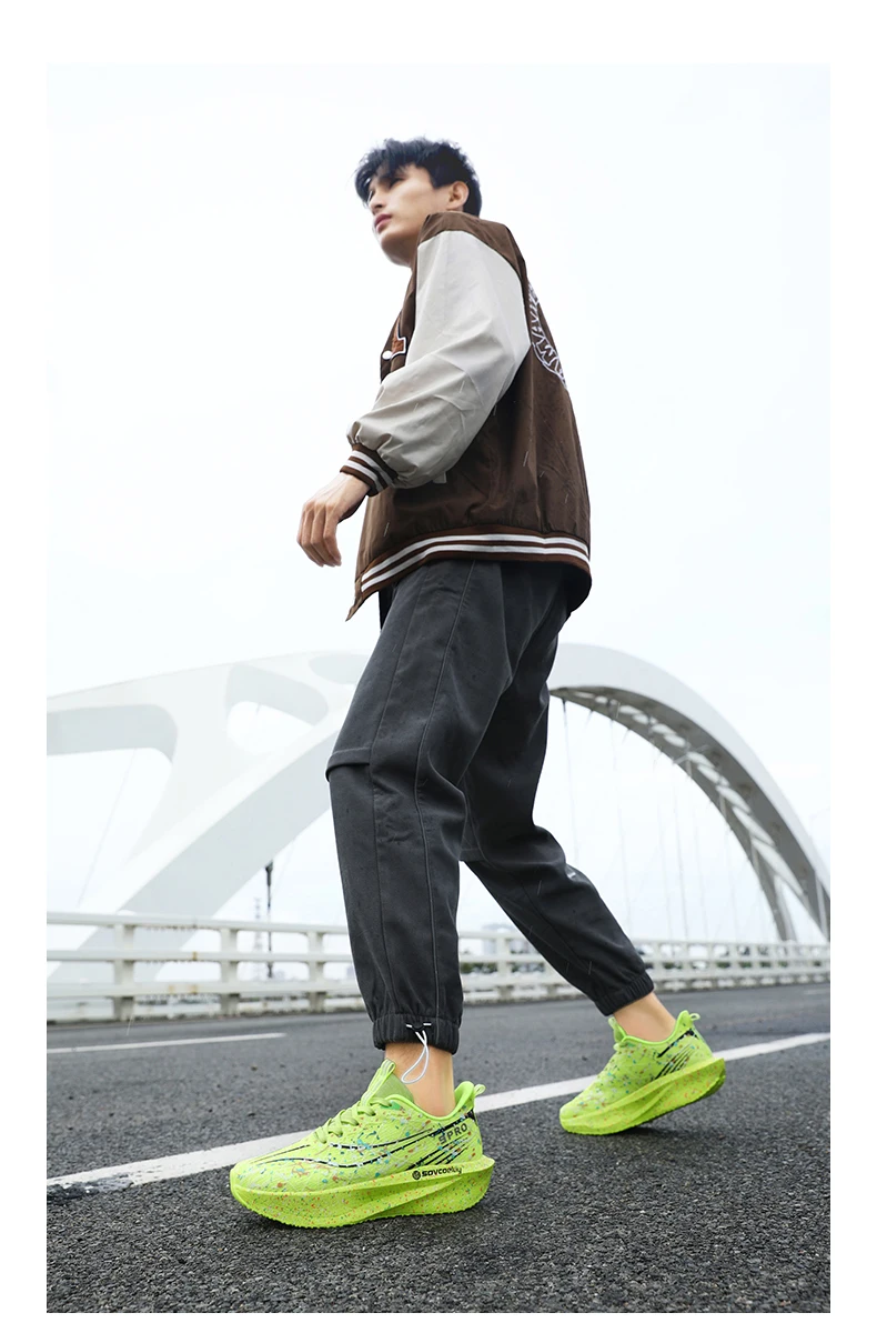 Women's casual breathable carbon plate running shoes, trendy versatile outdoor sports sneakers
