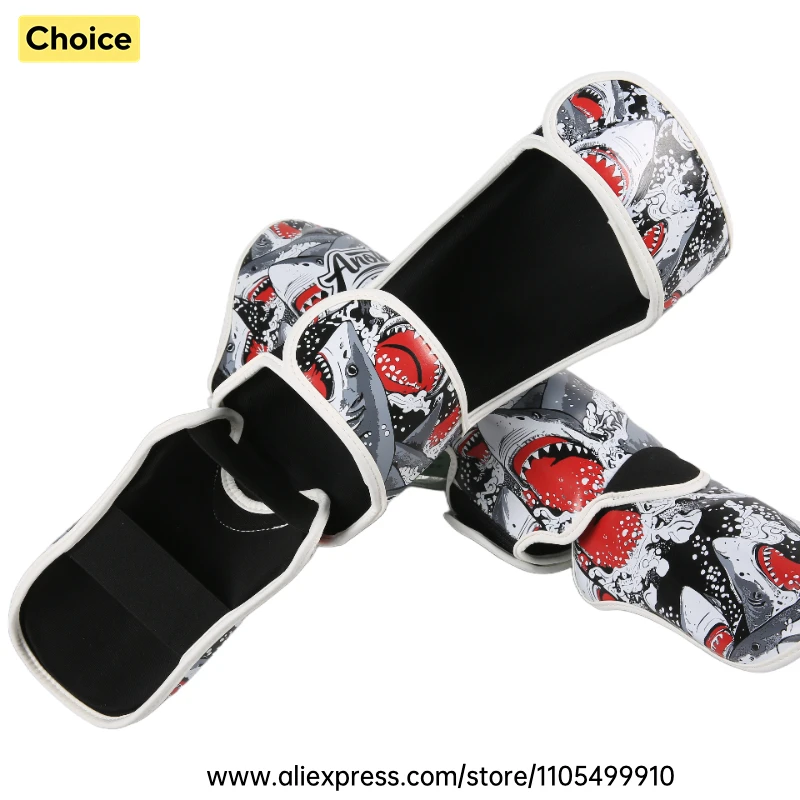 Kickboxing MMA Shin Guards Muay Thai Shin Guards Men Women Kids Premium Durable Shinguards with Extended Shin Instep Protection