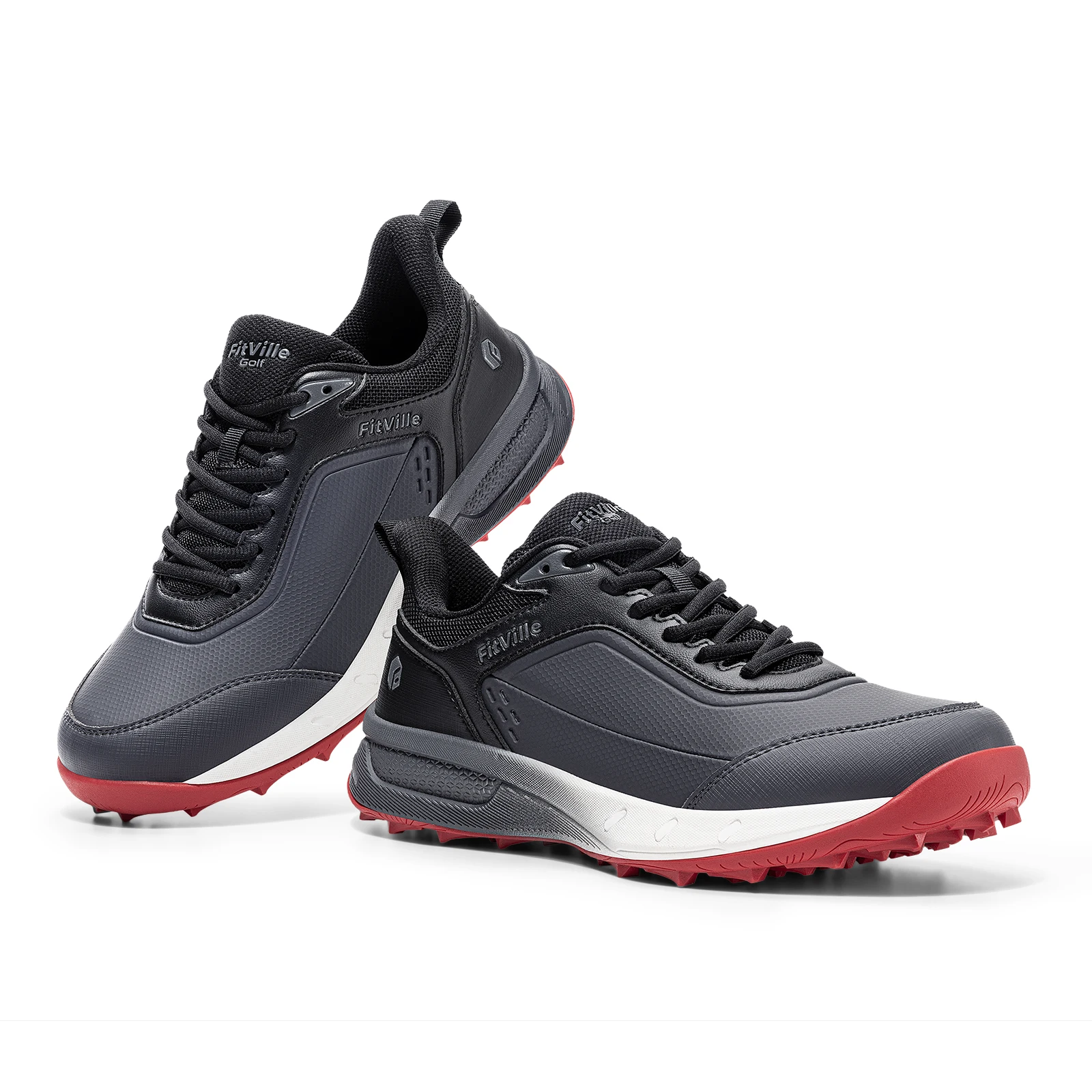 FitVille Wide Men's Golf Shoes Waterproof Athletic Causal Sneaker Professional No-Slip Spikeless Golf Shoes for Men Arch Support