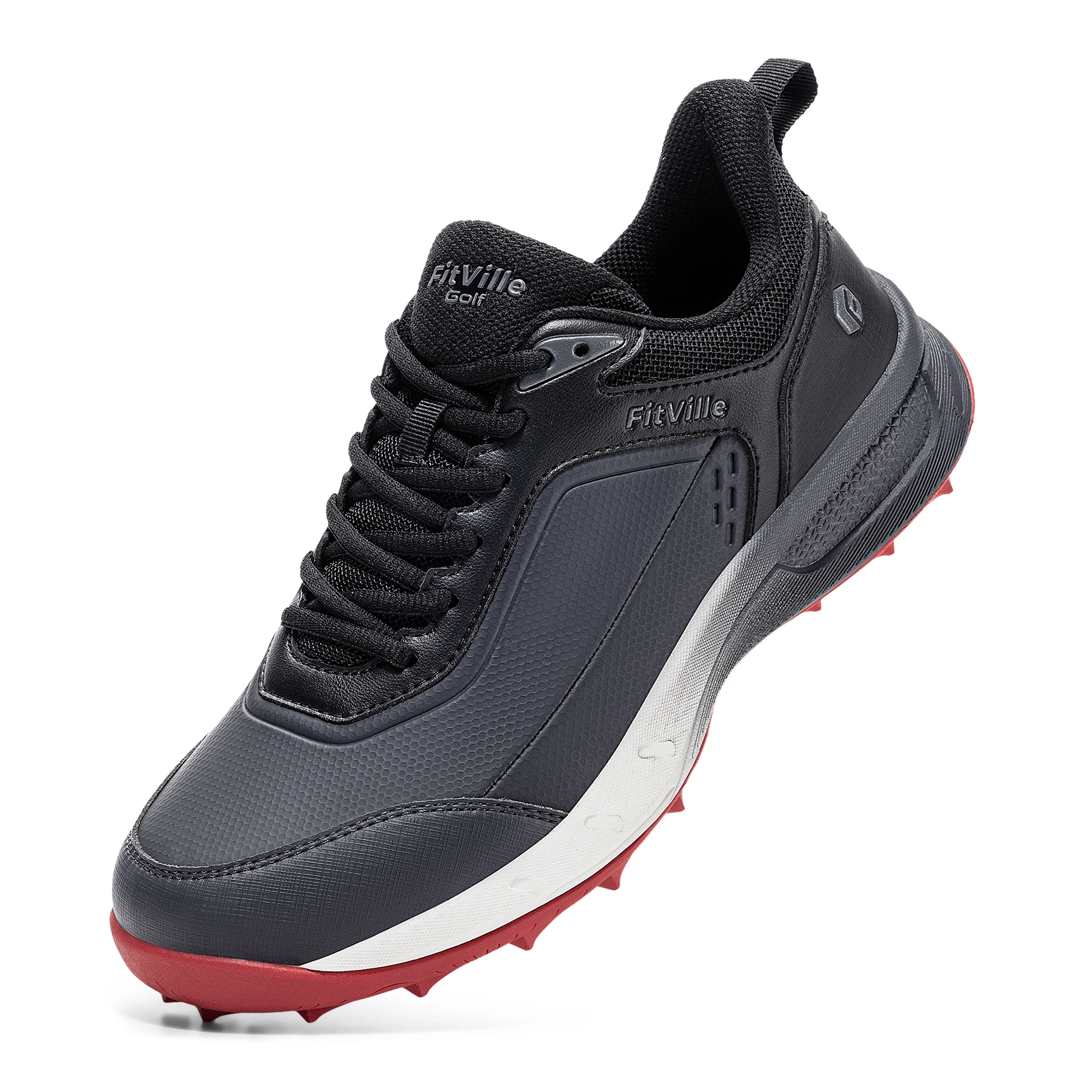 FitVille Wide Men's Golf Shoes Waterproof Athletic Causal Sneaker Professional No-Slip Spikeless Golf Shoes for Men Arch Support