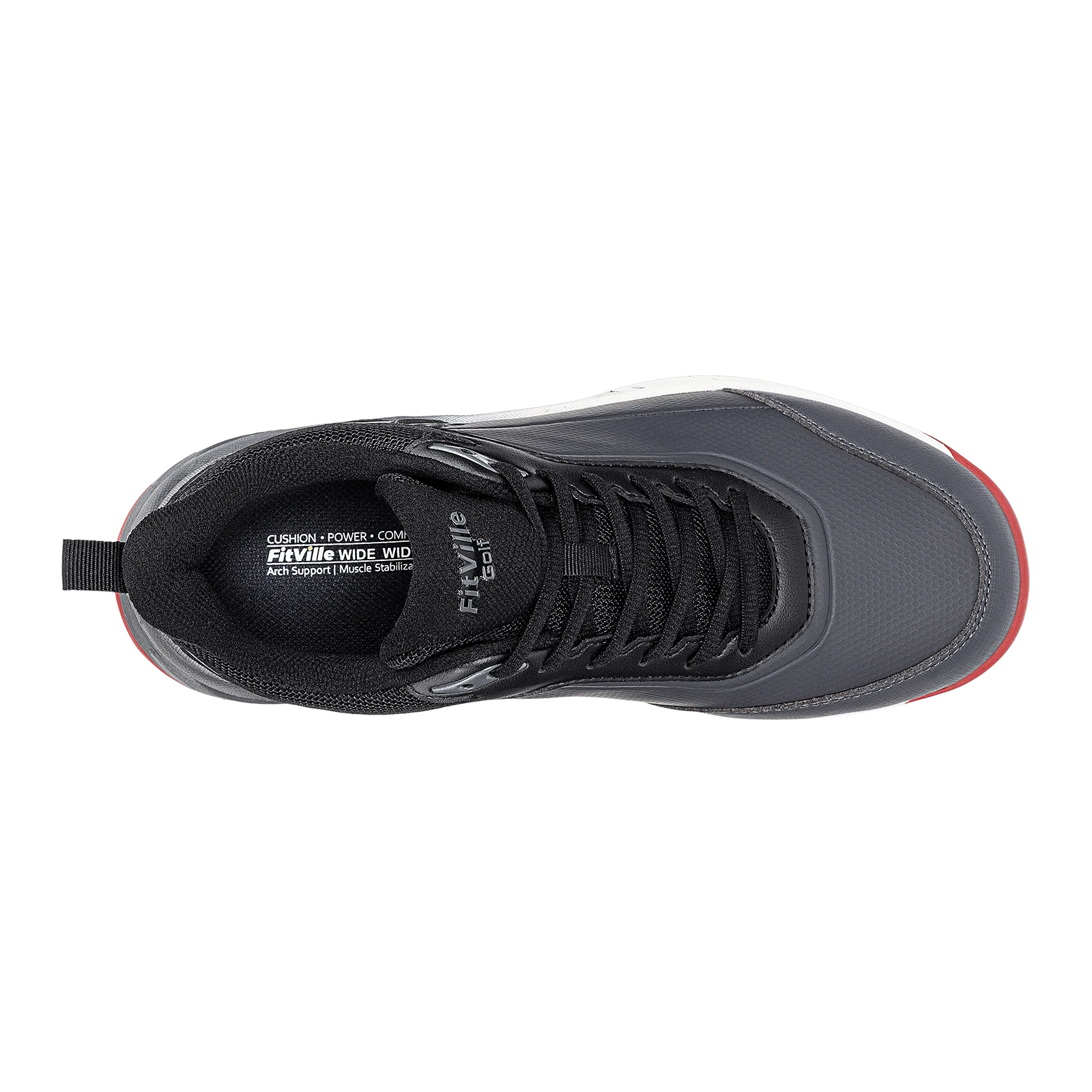FitVille Wide Men's Golf Shoes Waterproof Athletic Causal Sneaker Professional No-Slip Spikeless Golf Shoes for Men Arch Support