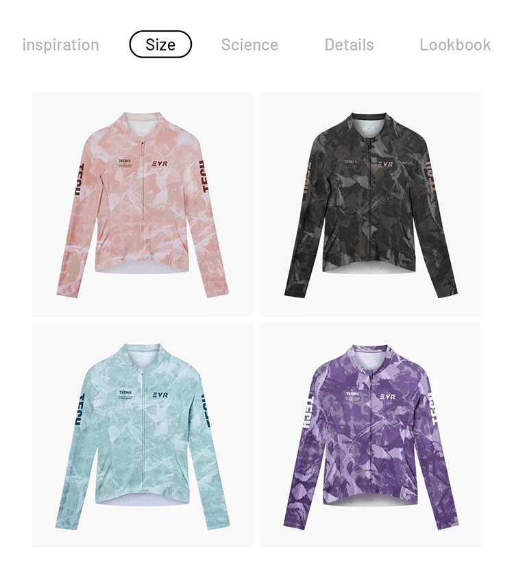 EVR Women's Cycling Jersey Long Sleeve High Stretch Cycling Shirt Breathable Sweat-Absorbent Road Cycling Top Cycling Jersey