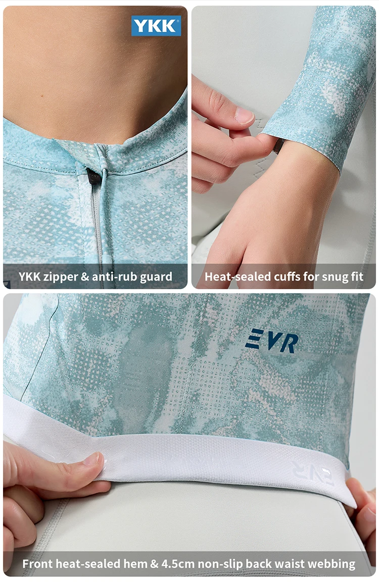 EVR Women's Cycling Jersey Long Sleeve High Stretch Cycling Shirt Breathable Sweat-Absorbent Road Cycling Top Cycling Jersey