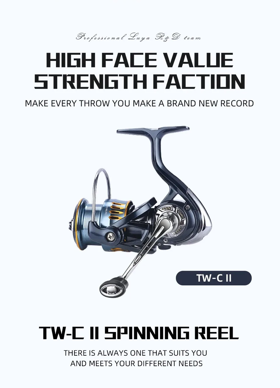 Okuma Original Seamless Spinning Wheel Fish Wheel, Models 1000-2500-5000, Equipped with Stylish Polarized Fishing Goggles