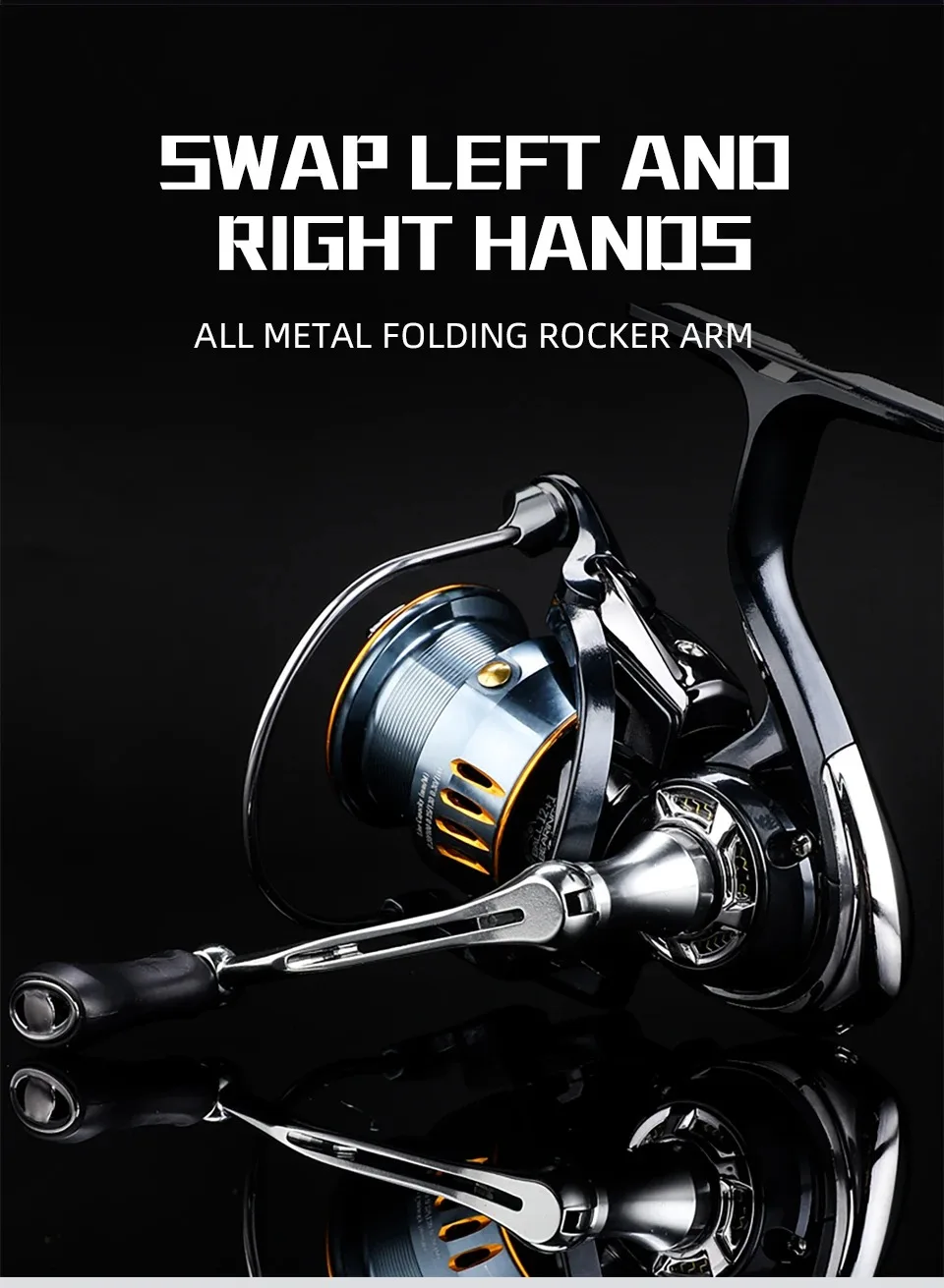 Okuma Original Seamless Spinning Wheel Fish Wheel, Models 1000-2500-5000, Equipped with Stylish Polarized Fishing Goggles