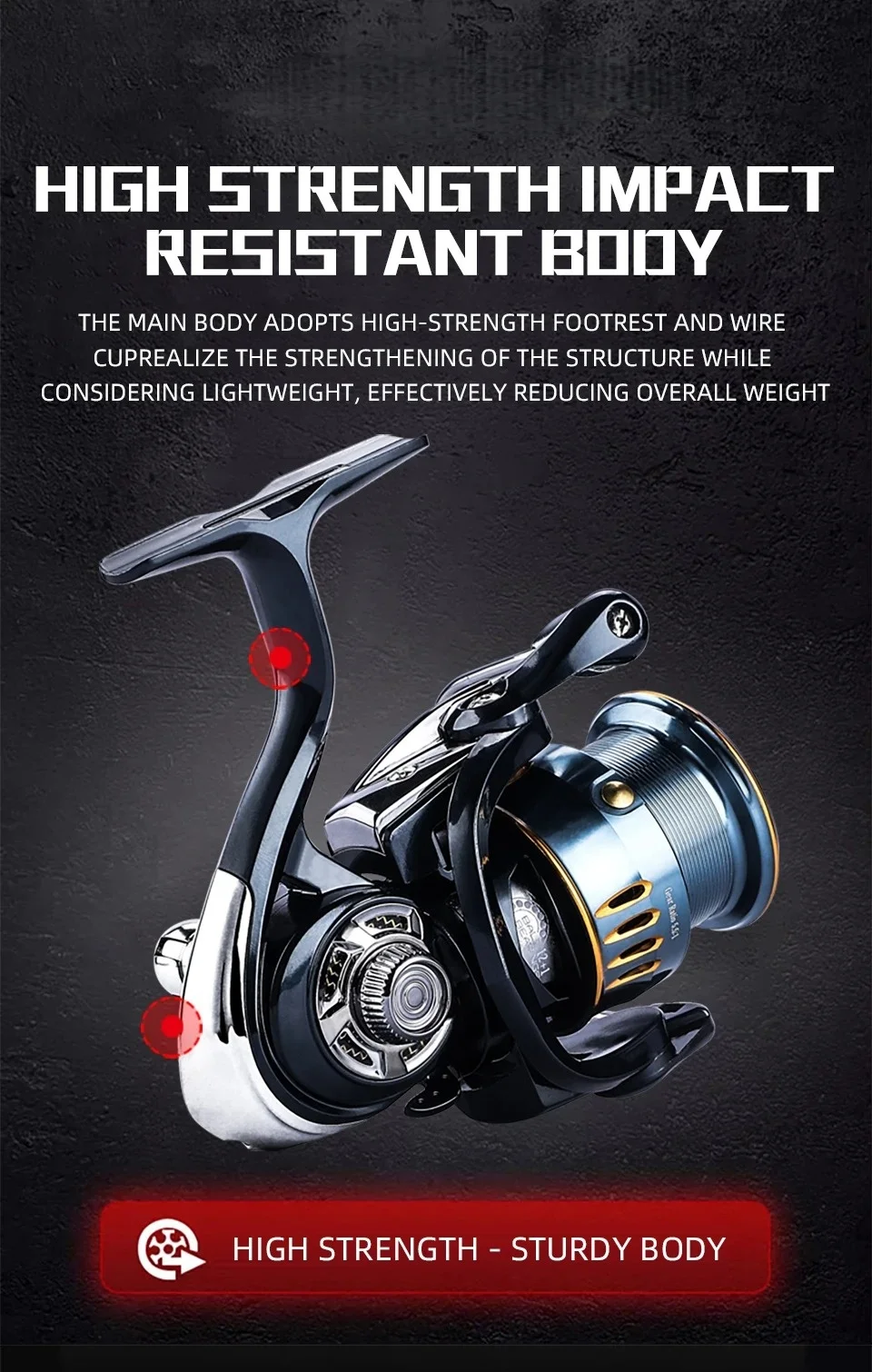 Okuma Original Seamless Spinning Wheel Fish Wheel, Models 1000-2500-5000, Equipped with Stylish Polarized Fishing Goggles