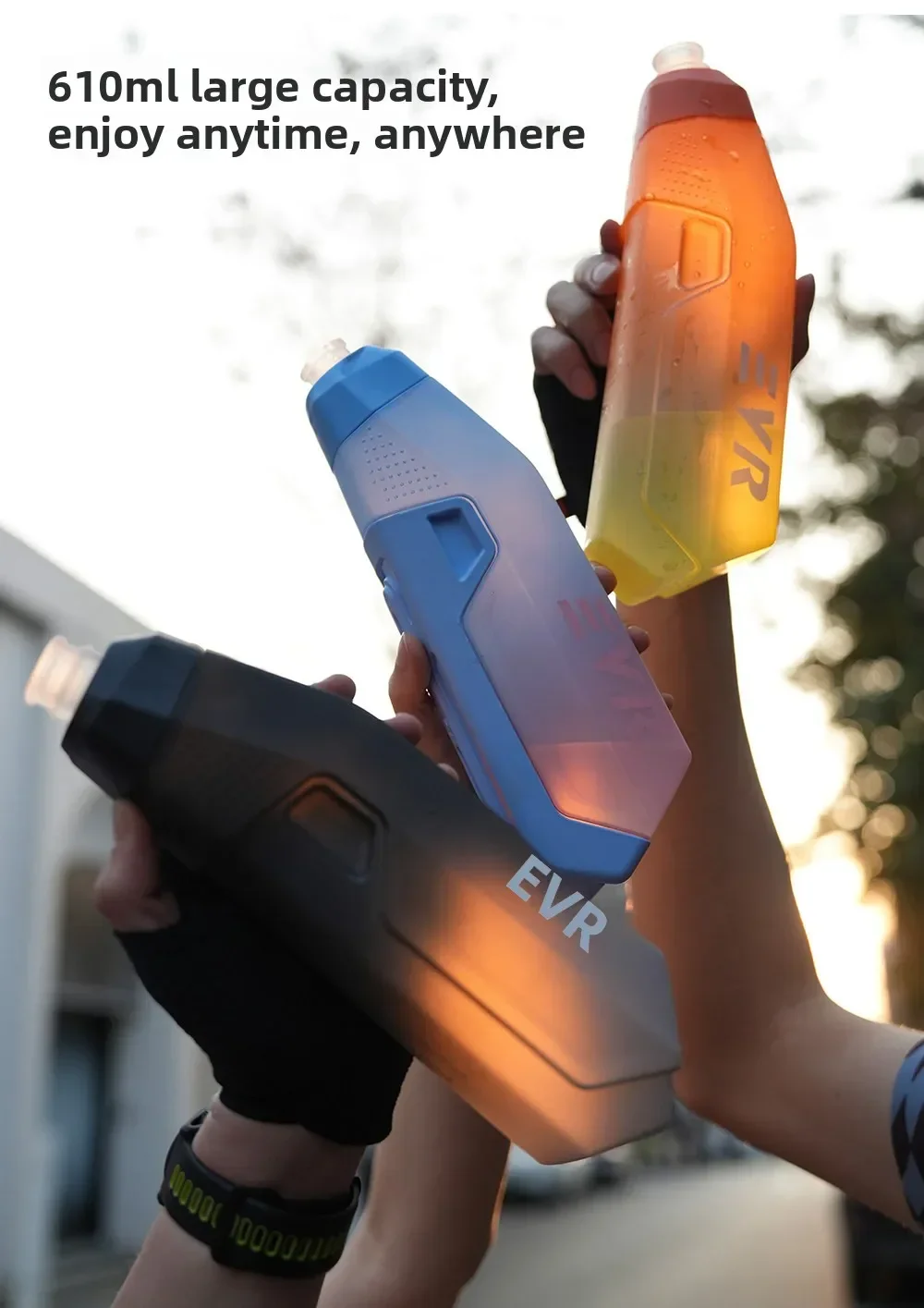 EVR Aerodynamic Bicycle Water Bottle Aero Cycling Water Bottle & Cage Combo Aerodynamic Racing Bottles for Road Bikes