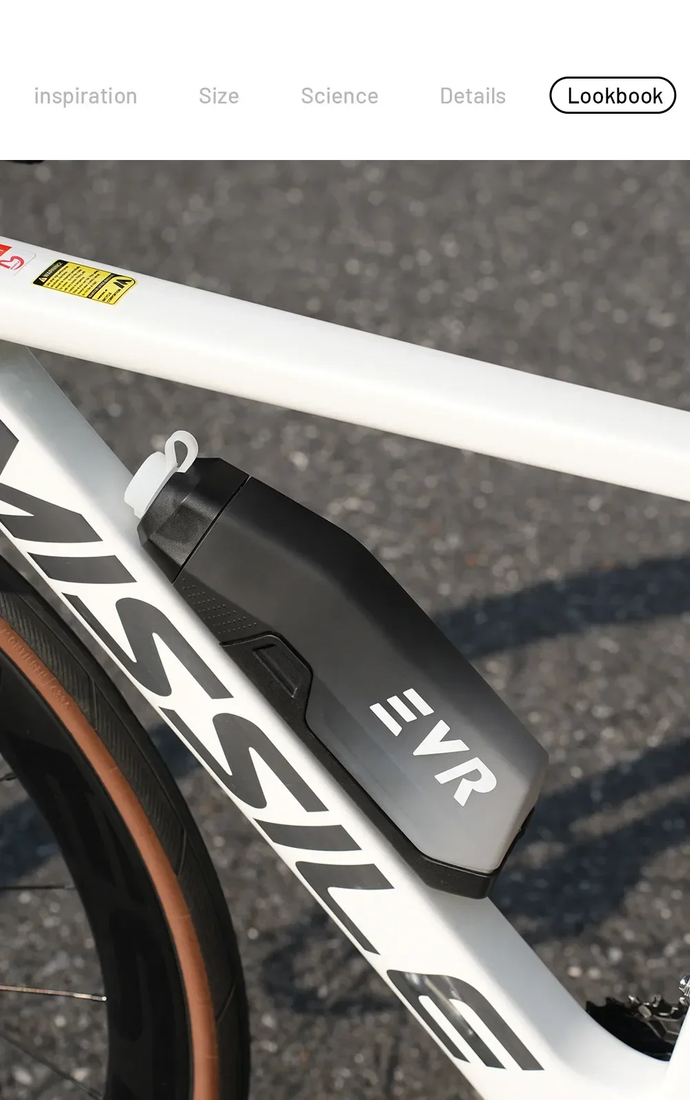 EVR Aerodynamic Bicycle Water Bottle Aero Cycling Water Bottle & Cage Combo Aerodynamic Racing Bottles for Road Bikes