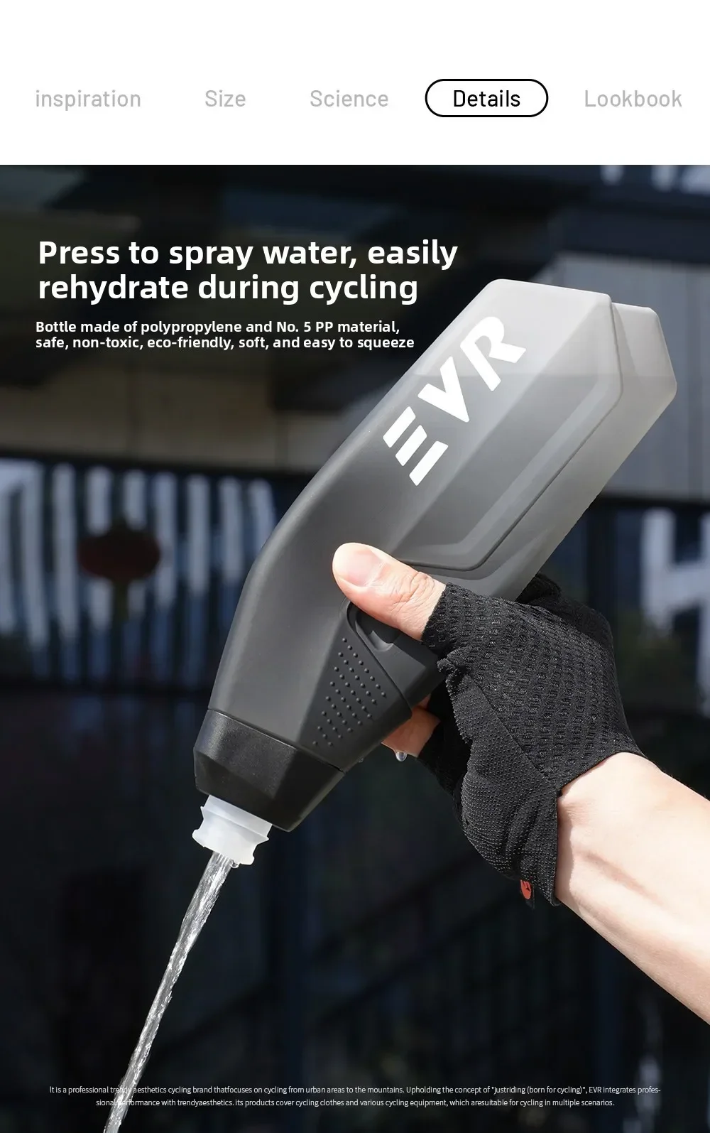 EVR Aerodynamic Bicycle Water Bottle Aero Cycling Water Bottle & Cage Combo Aerodynamic Racing Bottles for Road Bikes