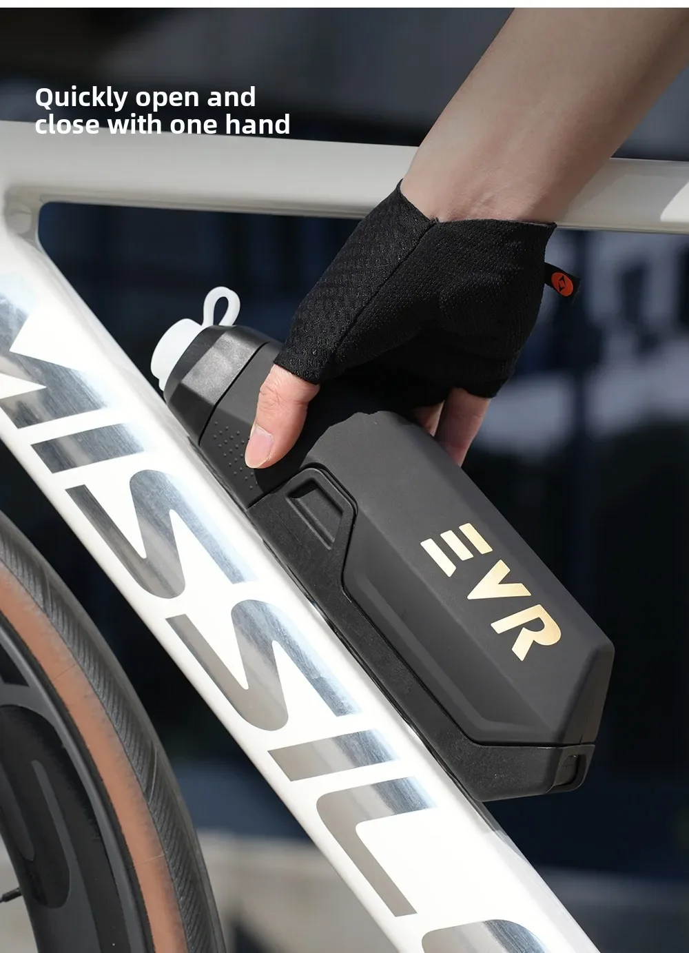 EVR Aerodynamic Bicycle Water Bottle Aero Cycling Water Bottle & Cage Combo Aerodynamic Racing Bottles for Road Bikes