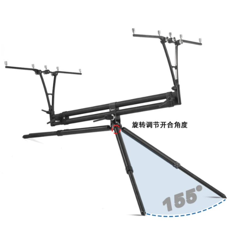 All-metal fishing rod holder, fast folding four-head European throwing rod, sea rod folding bracket, multi-angle