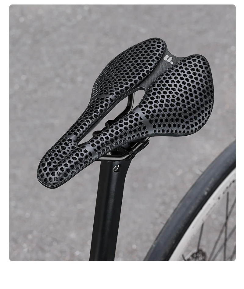 WEST BIKING 3D Printed Bike Saddle T700 Carbon Fiber Titanium Alloy Cr-Mo Seat Bow Comfort Cushion for Road Bike 145/150mm
