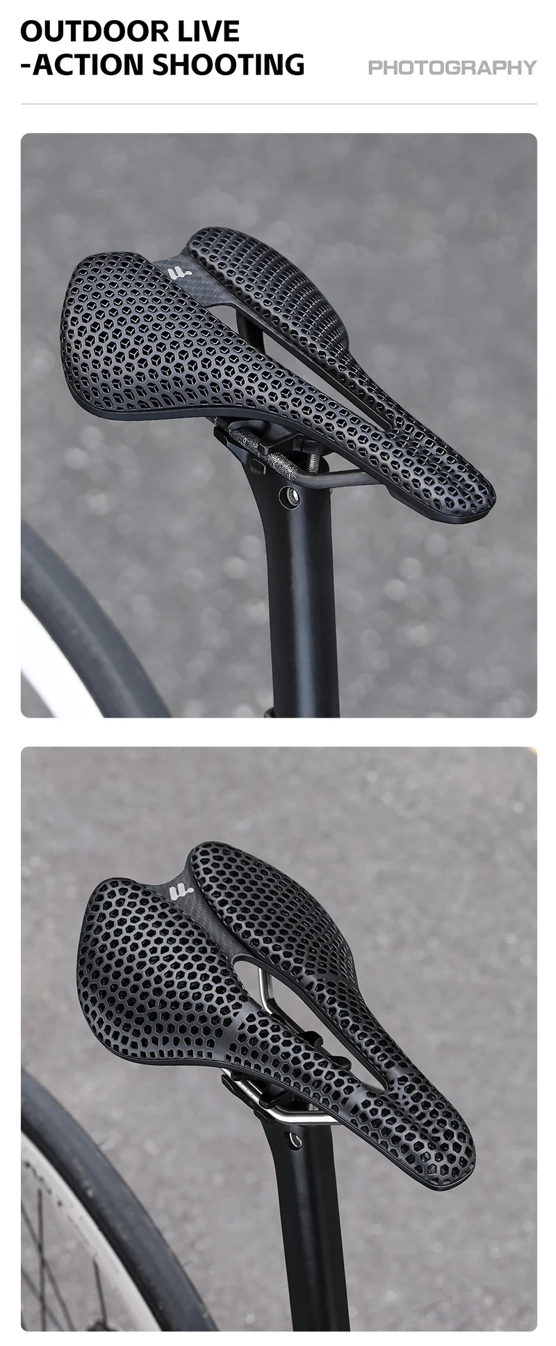 WEST BIKING 3D Printed Bike Saddle T700 Carbon Fiber Titanium Alloy Cr-Mo Seat Bow Comfort Cushion for Road Bike 145/150mm