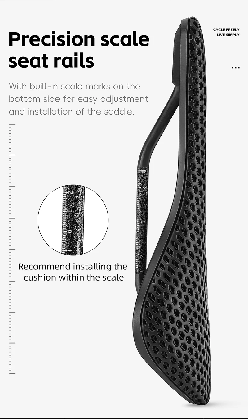 WEST BIKING 3D Printed Bike Saddle T700 Carbon Fiber Titanium Alloy Cr-Mo Seat Bow Comfort Cushion for Road Bike 145/150mm