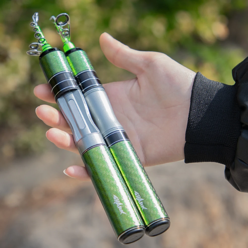 FISHINGFAN KUAISHA Super Short Telescopic Travel UL Carbon Portable Ultralight Solid Tip Fishing Rod