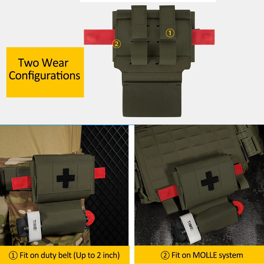 KRYDEX Tactical IFAK Micro Trauma Pouch MOLLE MED Medical First Aid Kit Insert Bag With Tourniquet Holder Survival Outdoor Gear