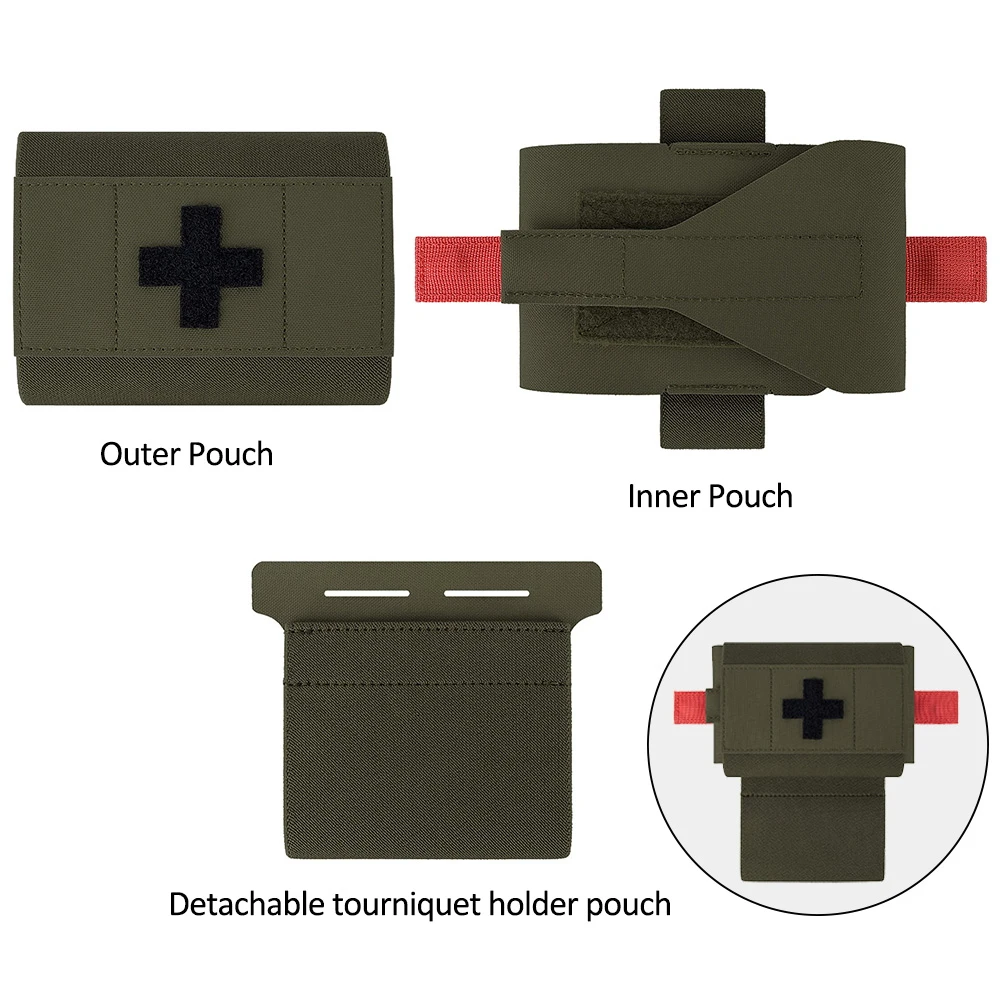 KRYDEX Tactical IFAK Micro Trauma Pouch MOLLE MED Medical First Aid Kit Insert Bag With Tourniquet Holder Survival Outdoor Gear