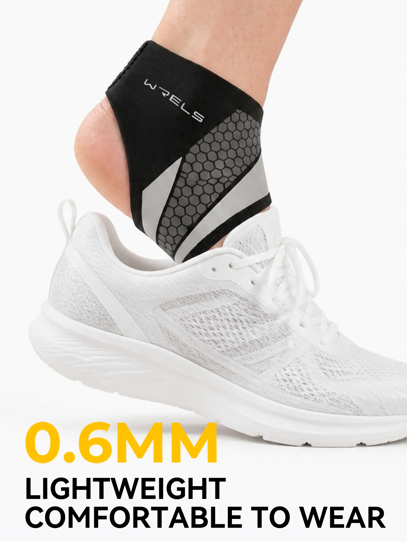 WRELS Ankle Brace Compression Sleeve Slim Fit Breathable Adjustable Basketball Running Football Gym Athletic Sport Ankle Support