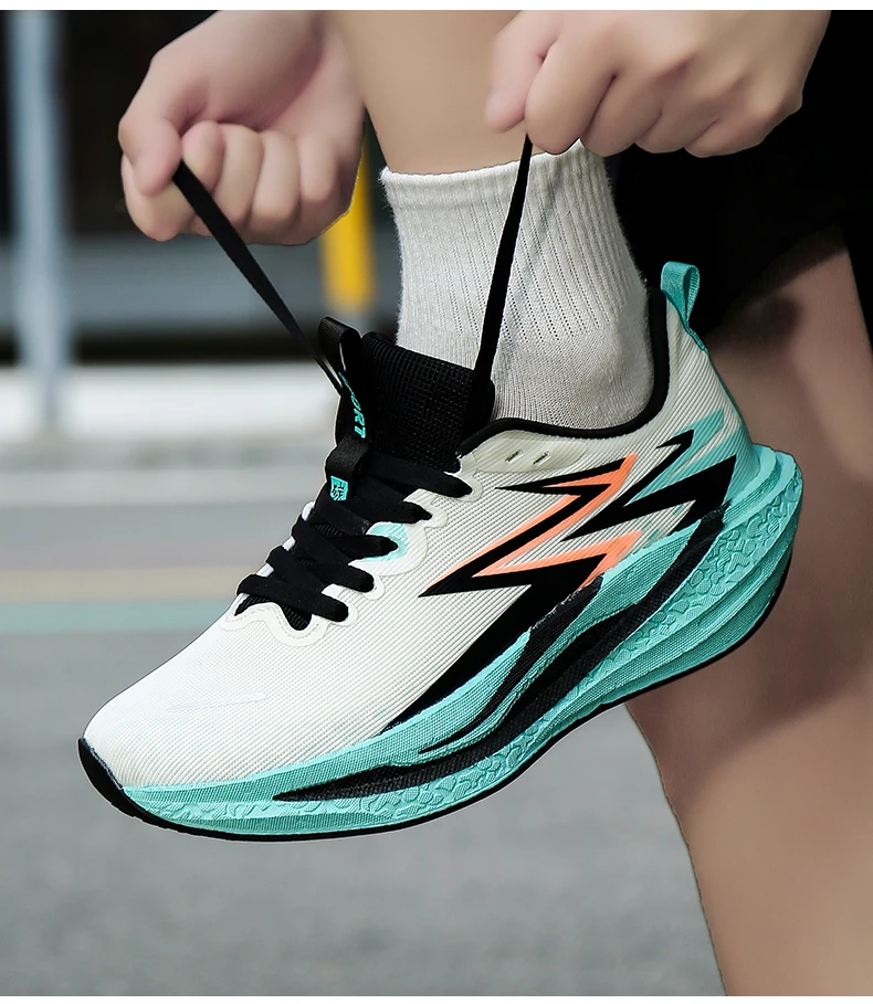 Men's Marathon Running Shoes Carbon Board Air Cushion Breathable And Lightweight Women's Comfortable Sports Non-Slip Sports Shoe