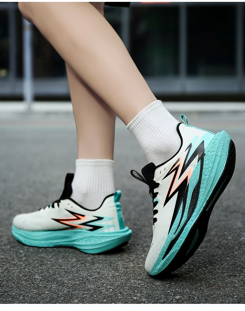 Men's Marathon Running Shoes Carbon Board Air Cushion Breathable And Lightweight Women's Comfortable Sports Non-Slip Sports Shoe
