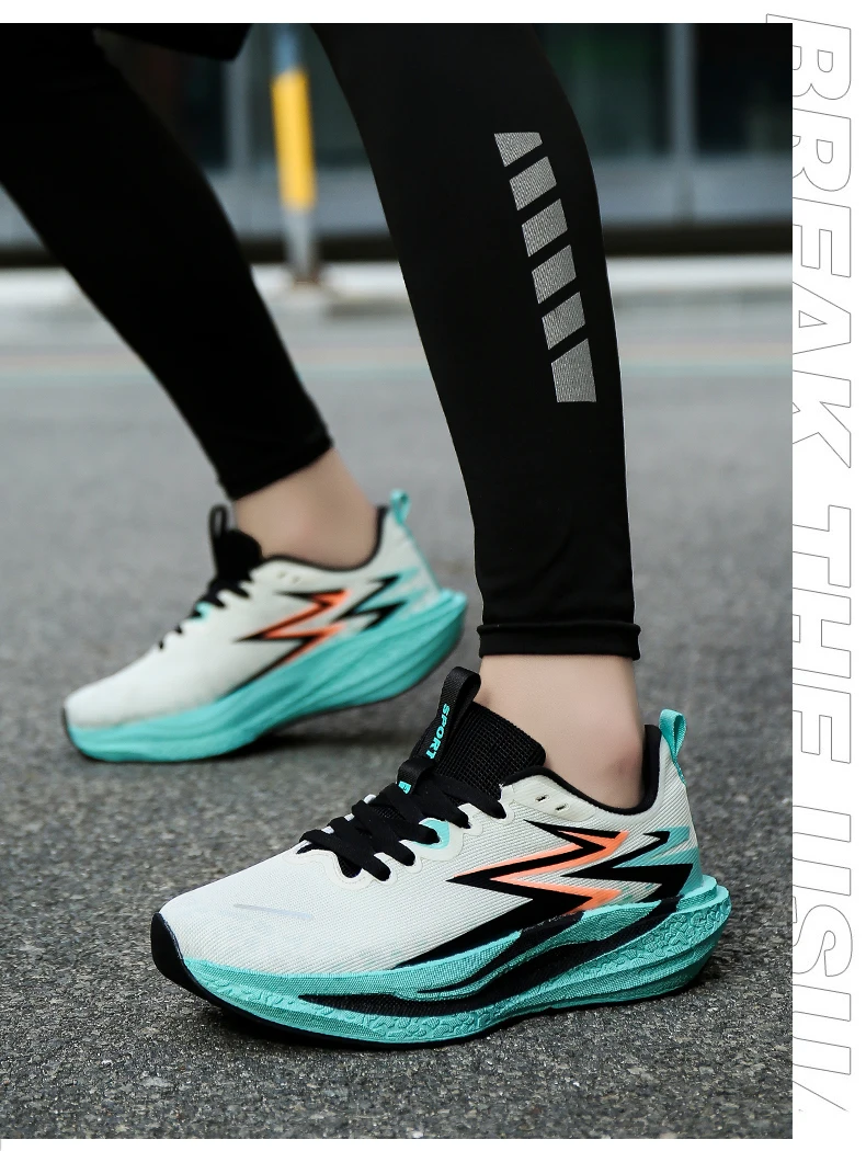 Men's Marathon Running Shoes Carbon Board Air Cushion Breathable And Lightweight Women's Comfortable Sports Non-Slip Sports Shoe