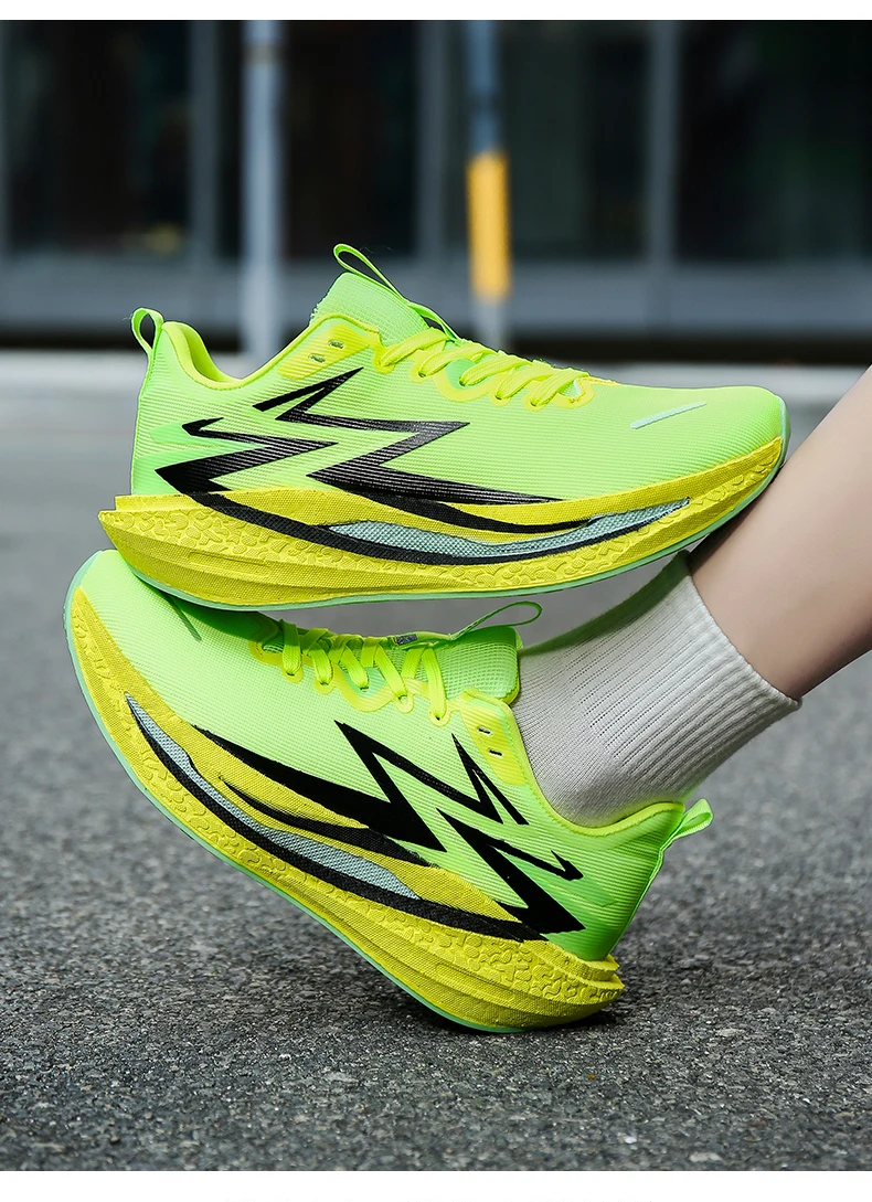 Men's Marathon Running Shoes Carbon Board Air Cushion Breathable And Lightweight Women's Comfortable Sports Non-Slip Sports Shoe