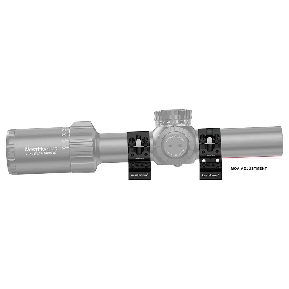 WestHunter 20mm Picatinny Scope Rings 120 MOA and Elevation Adjustment Hunting Scope Mount with Bubble Level Fits 34mm 30mm Tube