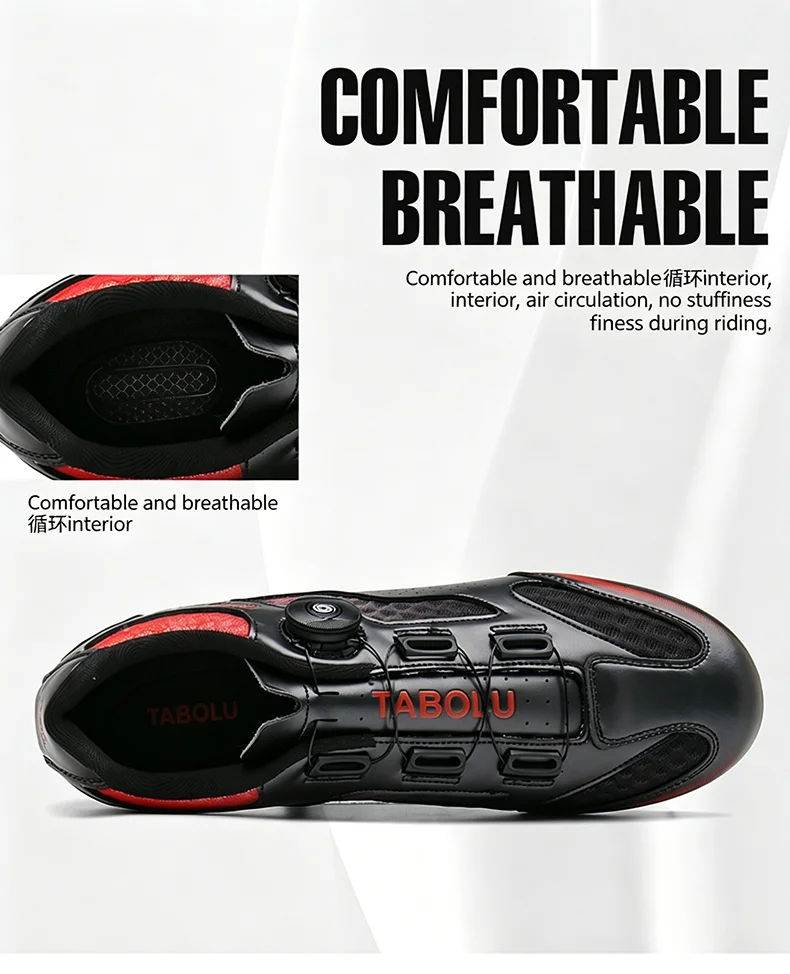 Unisex Cycling Shoes Road Bike Lock Shoes Breathable Non-slip Wear-resistant Pedal Bicycle Outdoor Competitive Bike Shoes